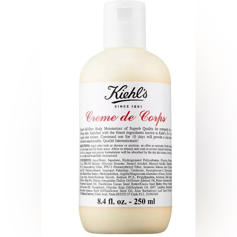 Kiehl's Creme De Corps Body Moisturizer Cream 8.4 oz 250 ml New, Unopened